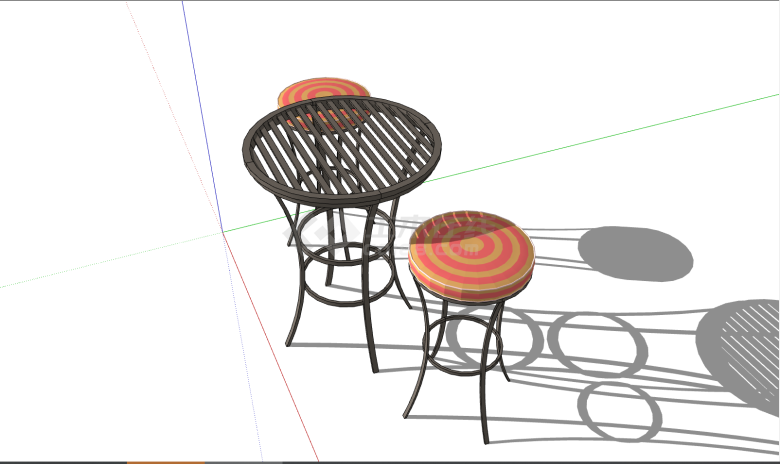 时尚的美观的室外桌椅 su模型-图二