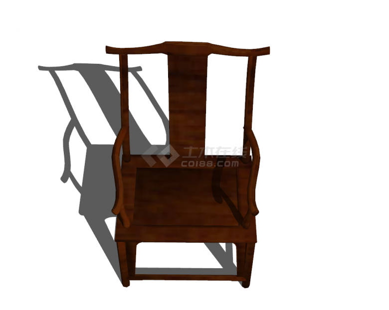 简易式古老木质靠椅su模型-图一