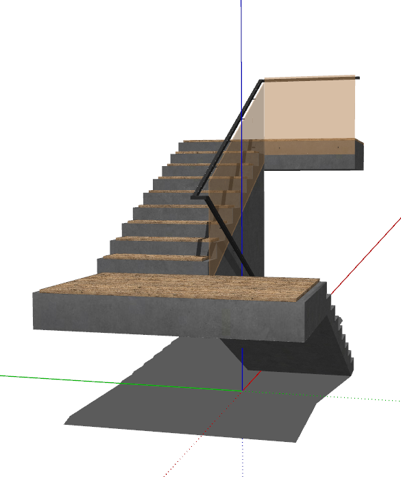 公寓时尚现代楼梯su模型_图1