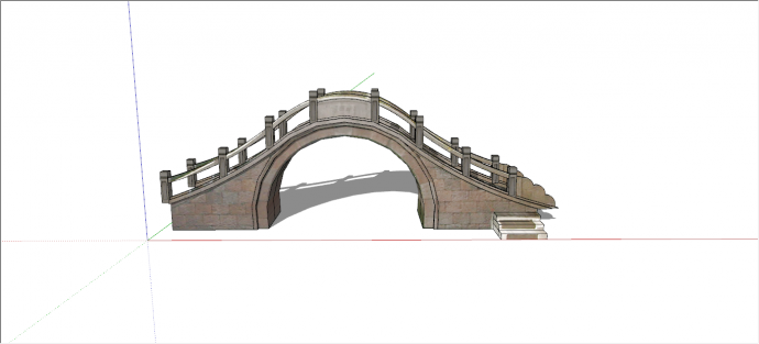 独特坚固中式廊桥su模型_图1