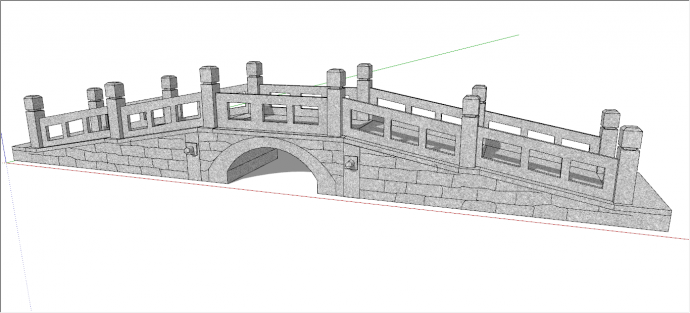 大气壮观中式廊桥su模型_图1