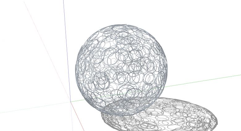 白色圆环组成的圆球体现代创意艺术雕塑su模型-图二
