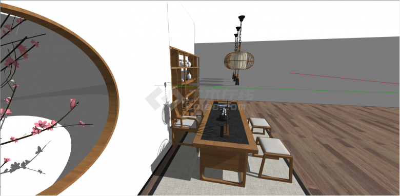 木制复古桌椅家具合集su模型-图二