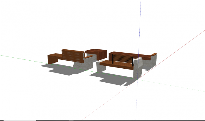 现代公园石柱创意坐凳su模型_图1