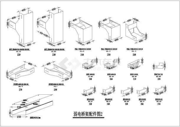 桥架 线槽 配件详图（三维图块）-图二