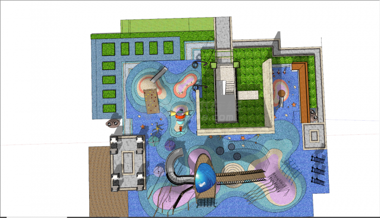 现代海洋风格儿童乐园su模型-图二