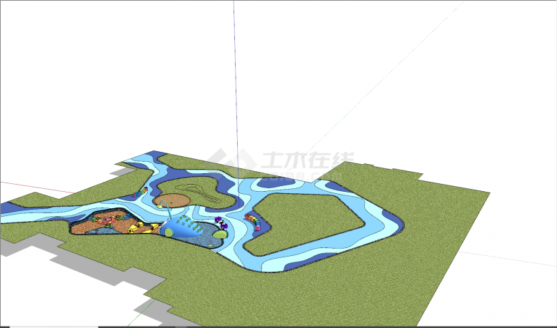 现代海洋河流地面儿童乐园su模型-图二