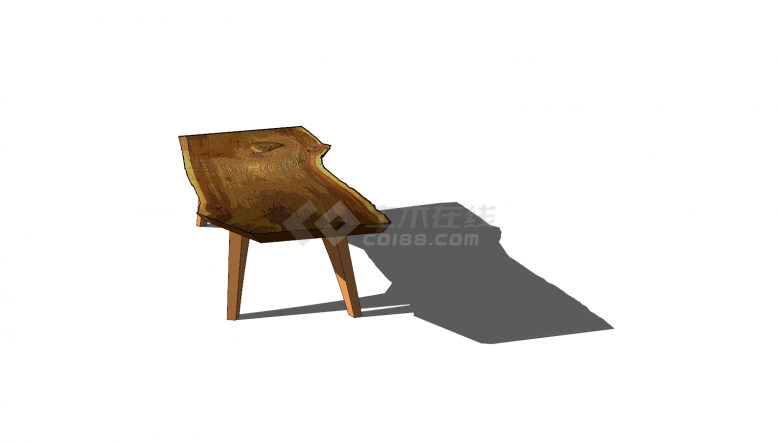办公室家具桌椅木制桌子su模型-图二