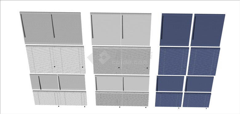 现代灰蓝色系百叶帘 su模型-图二