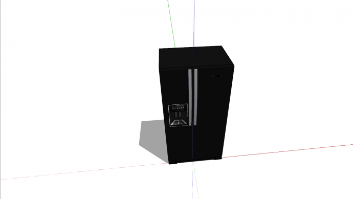 双对开门自动制冰冰箱su模型_图1