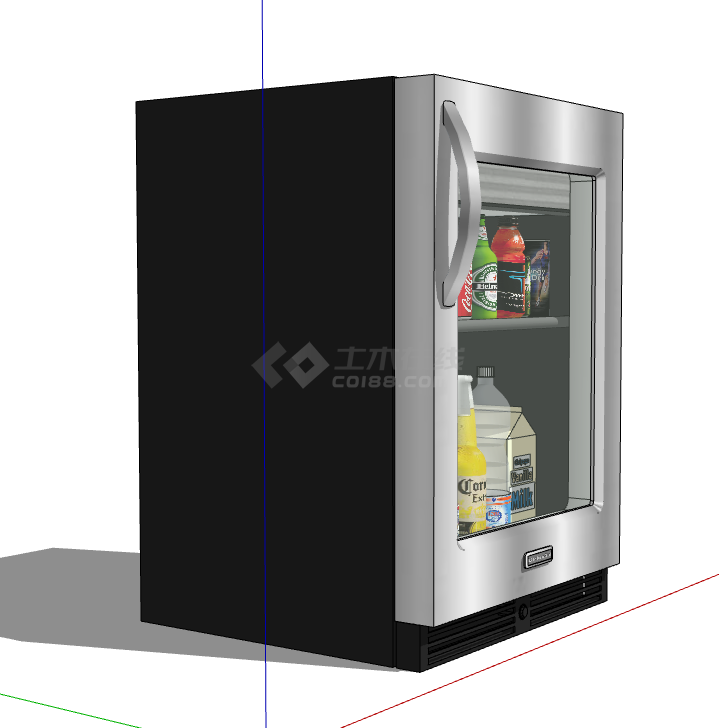 办公室用小型冰箱su模型-图二