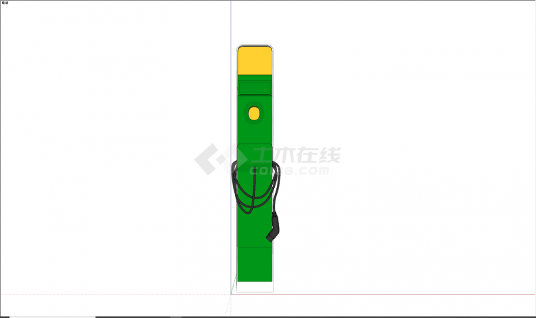 现代绿色简约型充电桩su模型-图一