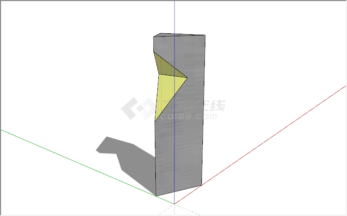 现代简约灰色黄色路灯景观灯su模型-图一