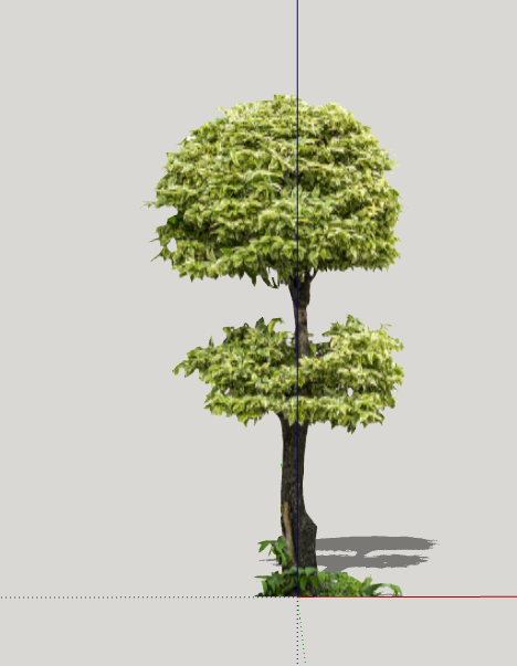 绿色清脆绿丝带造型树su模型-图一