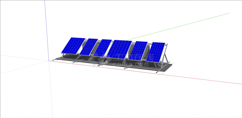 现代太阳能电池板组合su模型-图一
