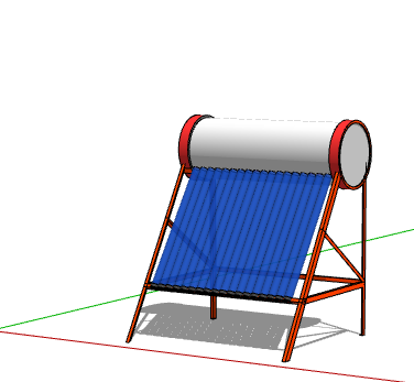 红色现代太阳能热水器su模型_图1