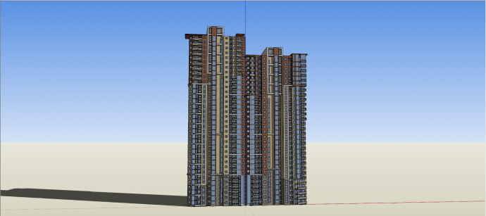 现代多层独栋住宅su模型_图1