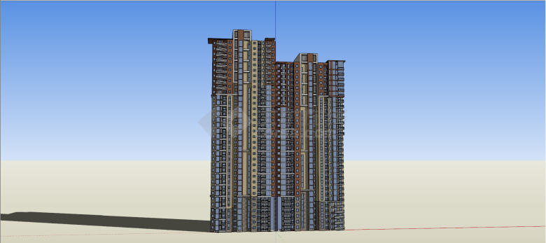 现代多层独栋住宅su模型-图一