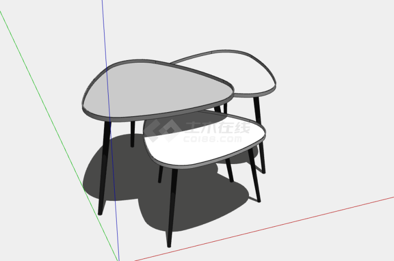 创新三瓣现代茶几边几su模型-图二