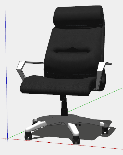 黑色带扶手旋转办公椅子su模型_图1