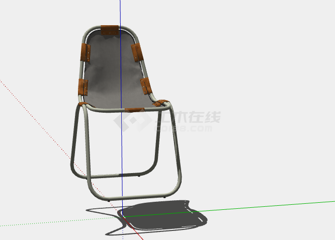 铁皮现代无扶手椅子su模型-图二