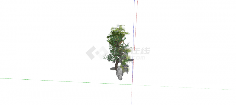庭院绿化罗汉松造型树su模型-图一