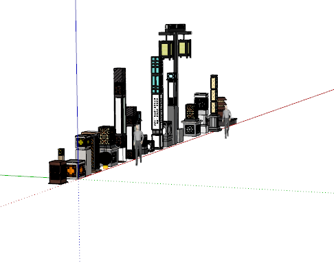 各种现代中式灯柱合集su模型_图1
