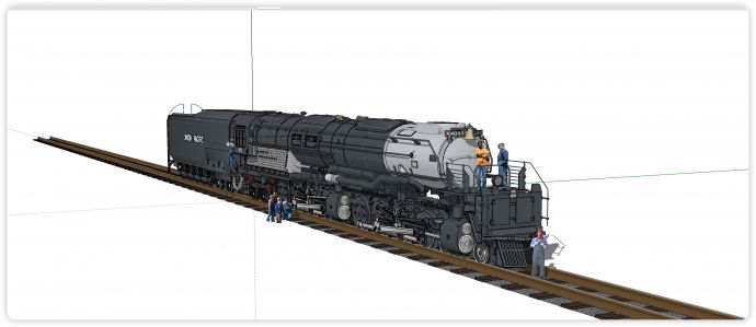 火车头太平洋联合列车su模型_图1