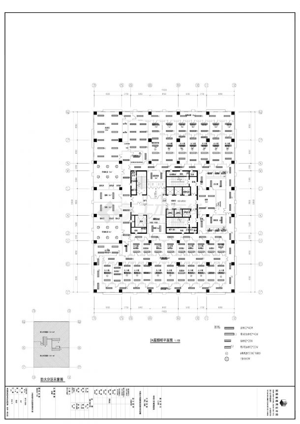 中南大学湘雅医院教学科研楼-电气施工CAD图-图一