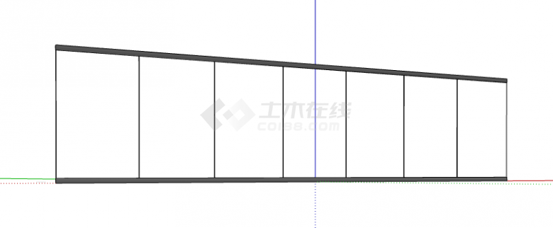 白色简约的玻璃栏杆su模型-图二