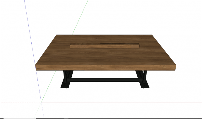 现代可移动办公桌会议桌 su模型_图1