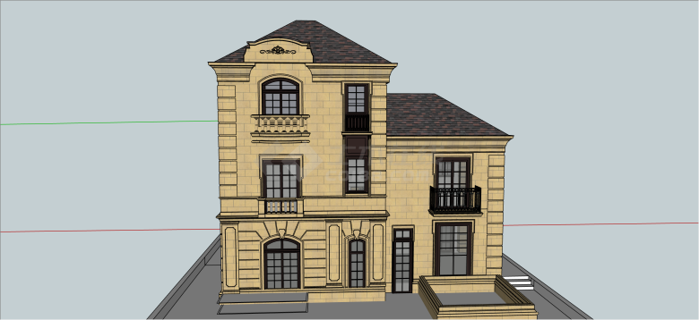 法式古典多层高级住宅su模型-图二
