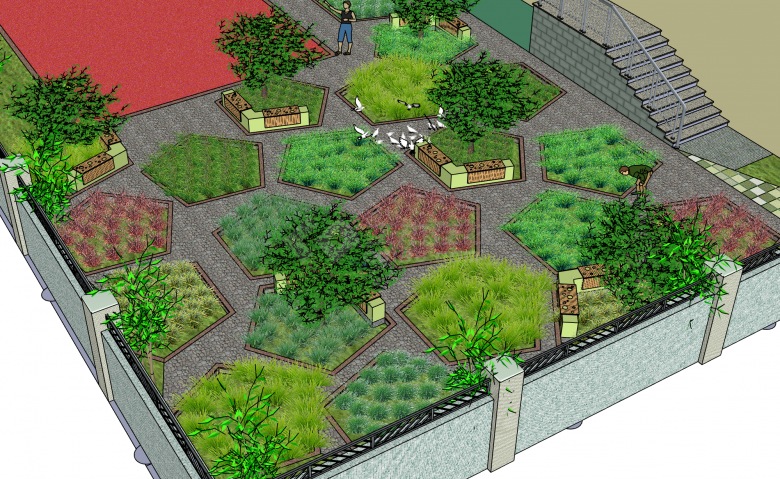 小区庭院景观su模型-图二