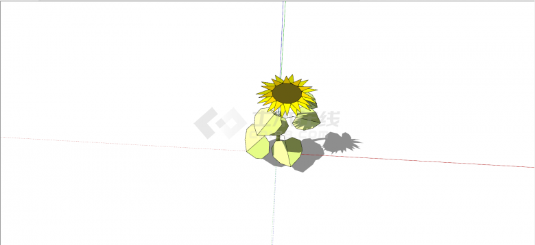 黄色向日葵花卉灌木su模型-图二