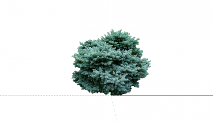 深绿色一团圆形灌木su模型_图1