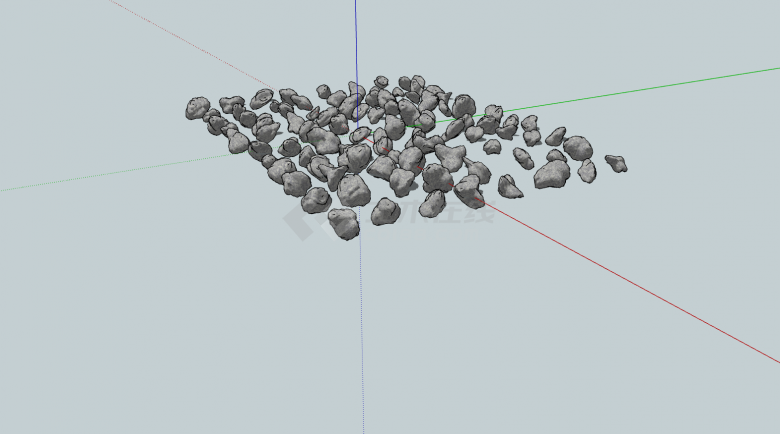 不规则形状石头组合su模型-图二