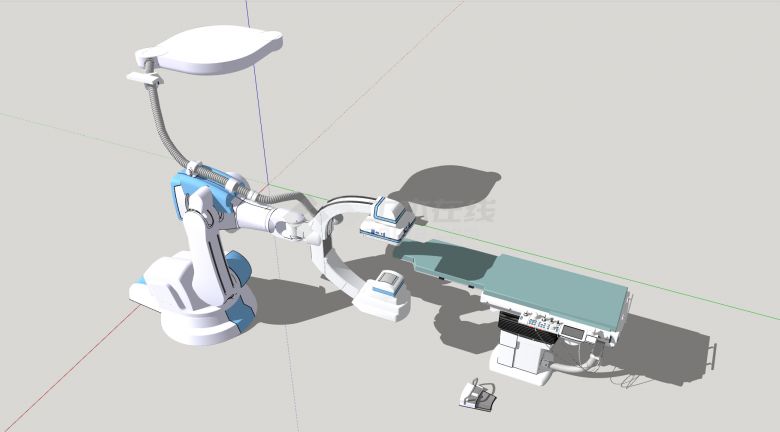 C臂X光机及躺台医疗器械su模型-图二