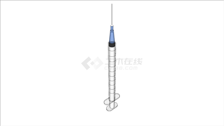 医疗器械带针头的针管su模型-图二