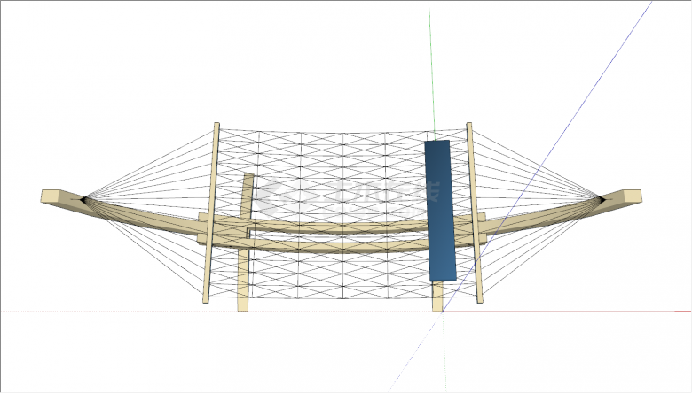 弧形支撑网状式吊椅su模型-图二