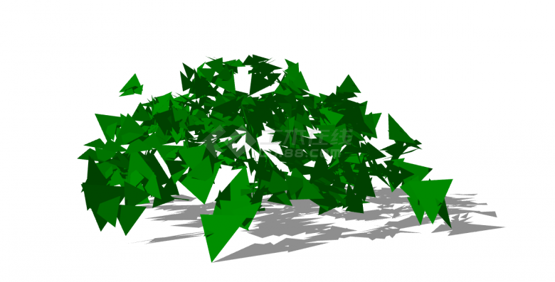 一株茂密的带有绿色树叶的植物su模型-图二