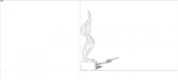 米色塑木曲线交错现代抽象艺术雕塑su模型_图1