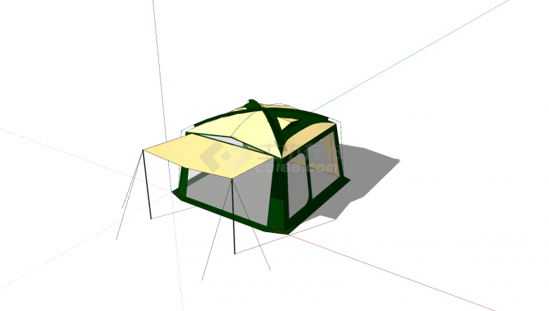 帐篷方形三角形拼接图案su模型-图一