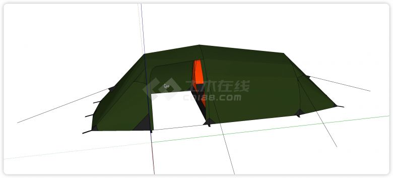 内外两空间露营帐篷su模型-图一