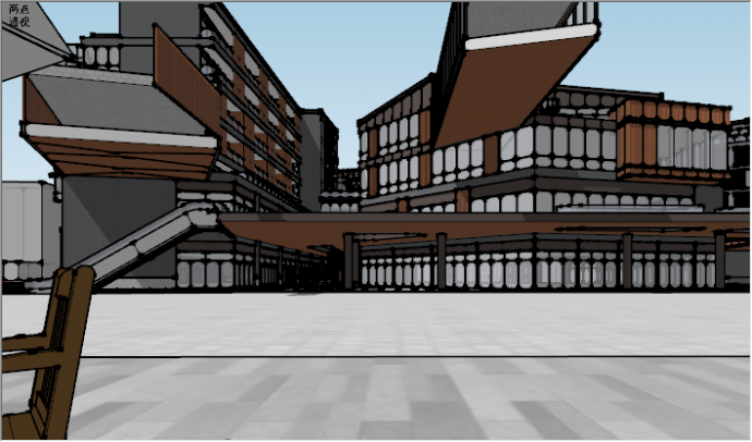 现代大型商业街项目建筑su模型_图1