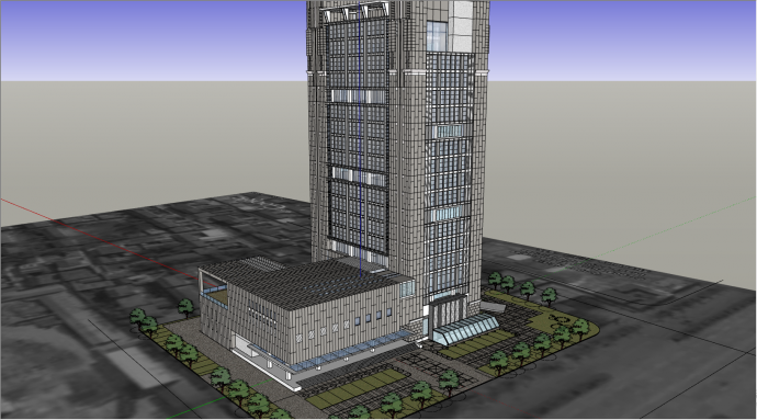 一栋高层的建筑造型时尚的住宅su模型_图1