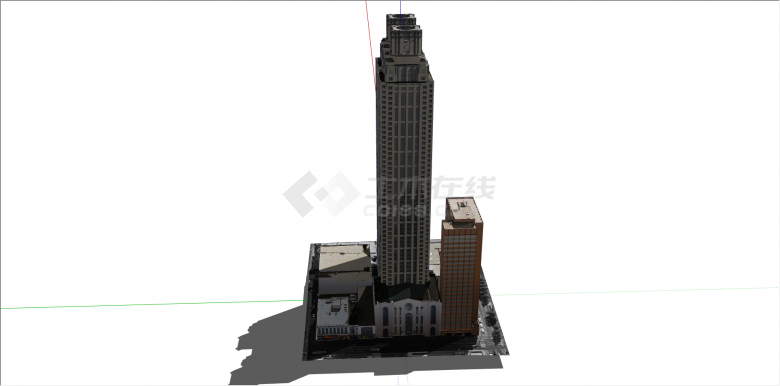 都市大厦高层办公楼su模型-图一