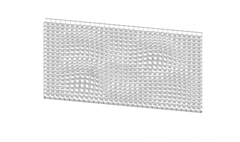 白色方格带点点的穿孔板建筑表皮su模型-图二