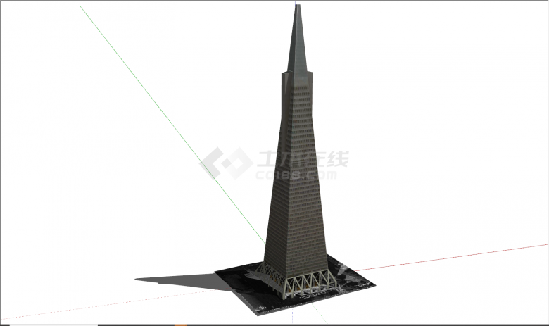现代三角尖塔特色建筑su模型-图二