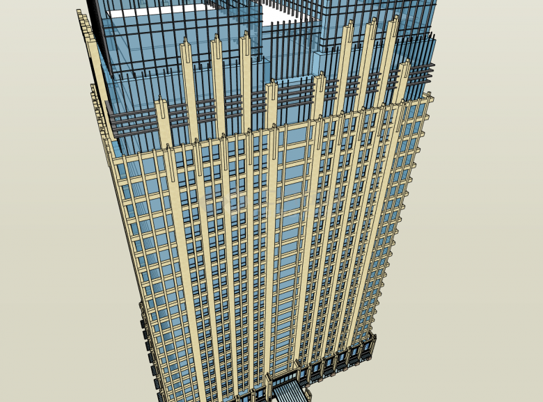 现代新古典高层办公楼su模型-图二