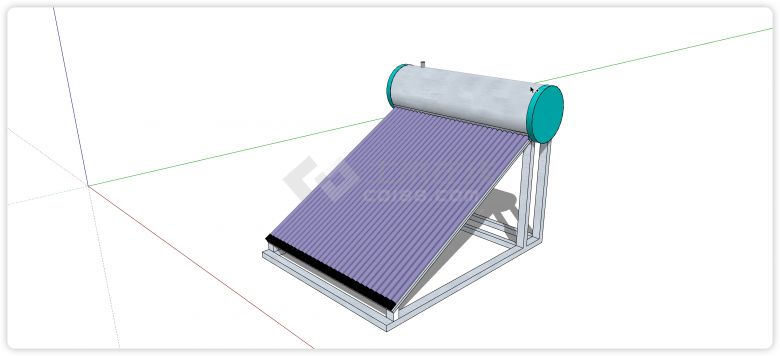 紫色导热管太阳能热水器su模型-图一